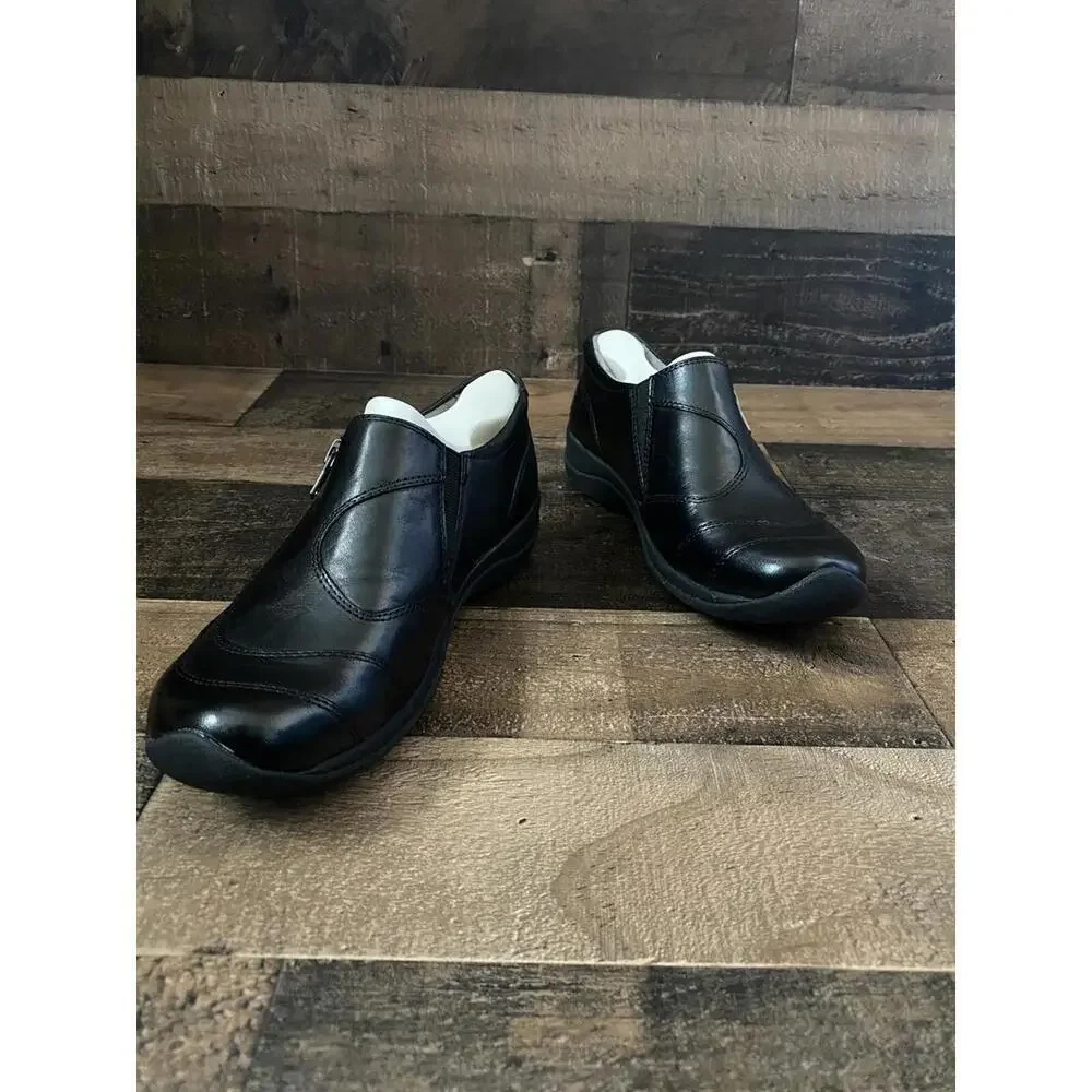 Earth Kara Faraday Women's Size 6 Black Leather Comfort Shoes Zip NEW